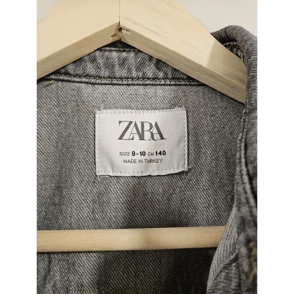 Zara Girls Grey Denim Jacket Size 9-10 Excellent Condition - Picture 2 of 4